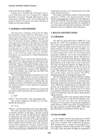 Technological characteristics of the calcined limestone | PDF