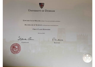 Durham Degree Certificate