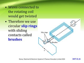 Storey: Electrical & Electronic Systems © Pearson Education Limited 2004 OHT 23.‹#›
• Wires connected to
the rotating coil...