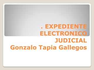 . EXPEDIENTE
        ELECTRONICO
             JUDICIAL
Gonzalo Tapia Gallegos
 