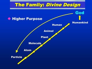 Internal CharacterExternal FormThe Dual Characteristics of God & the CreationHuman BeingsAnimalsMasculinity/ FemininityMale/ FemaleSpiritual AspectPlantsMineralsInstinctPlant Internal NatureGod’s NatureLaws of Physics, ChemistryMolecules, Atoms, ParticlesCell BodyMovementMineralsBodily AspectPlantsMale/ FemaleMasculinity/ FemininityAnimalsHuman BeingsHuman beings, male and female, were designed together to be a microcosm of the universe and the direct object of God. 