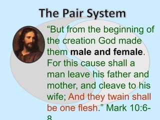 “Male and female he created them, and he blessed them and named them Man when they were created.” Genesis 5:2