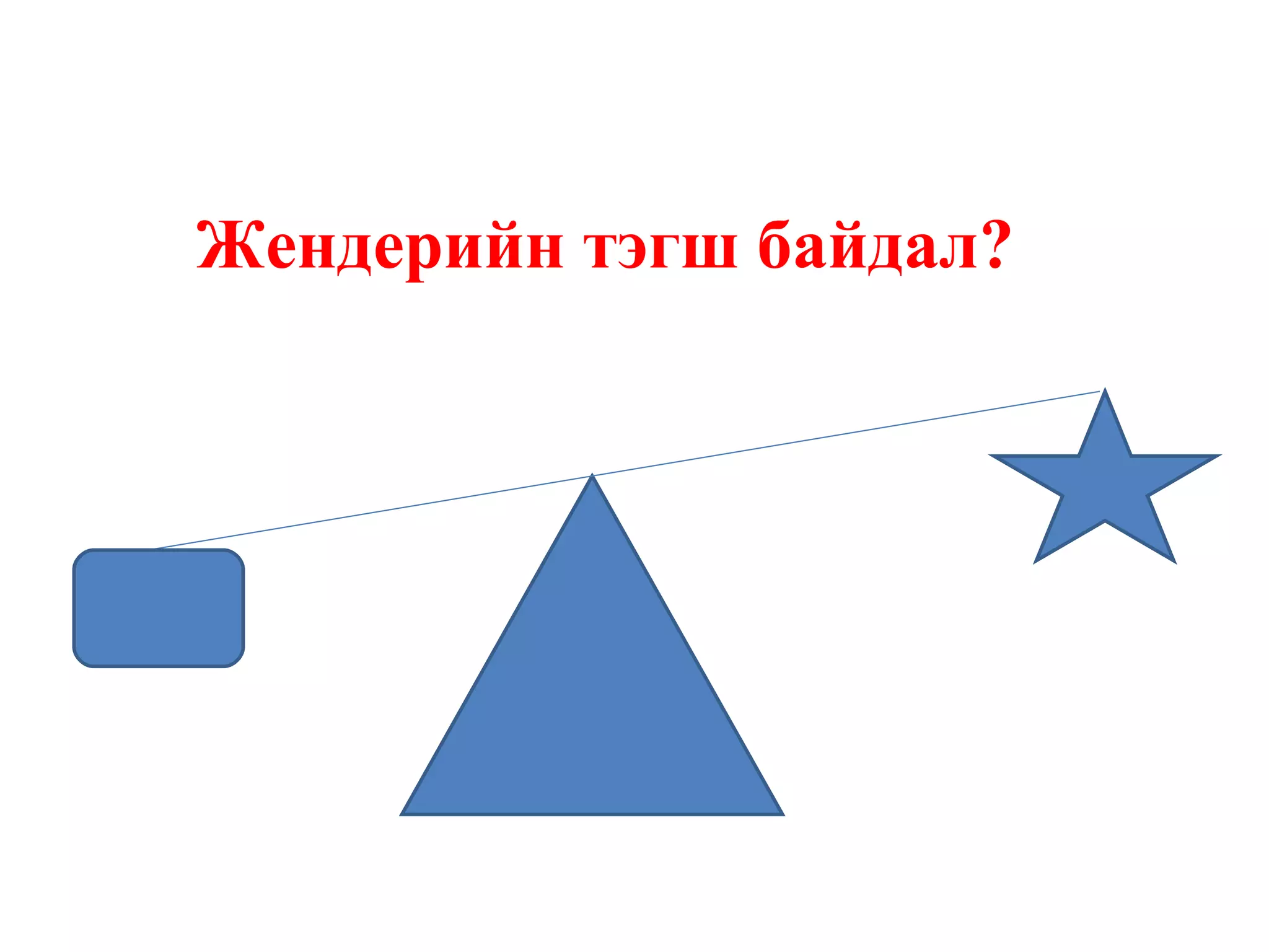 Жендерийн тэгш байдал? 