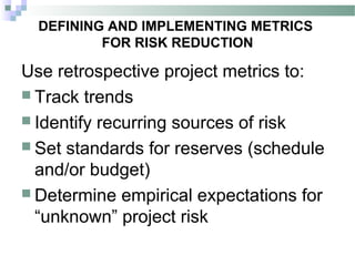 112 risk- metrics for risk reduction | PPT