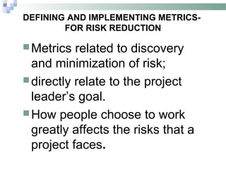 112 risk- metrics for risk reduction | PPT