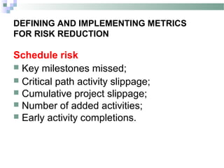 112 risk- metrics for risk reduction | PPT