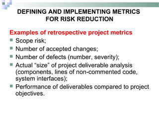 112 risk- metrics for risk reduction | PPT