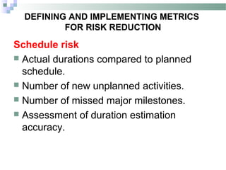 112 risk- metrics for risk reduction | PPT