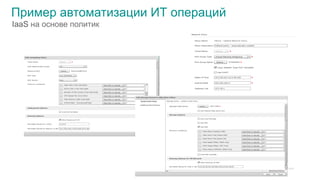 © 2015 Cisco and/or its affiliates. All rights reserved. Cisco Public
IaaS на основе политик
Пример автоматизации ИТ операций
 