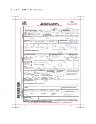 Anexo 7.- Certificado de Defunción  