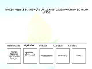 PORCENTAGEM DE DISTRIBUIÇÃO DO LUCRO NA CADEIA PRODUTIVA DO MILHO
                             VERDE
 