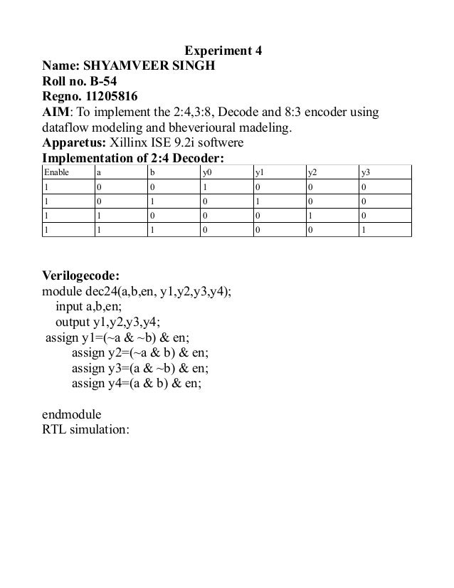 Vhdl Code For 3 To 8 Decoder Using Dataflow Modelling