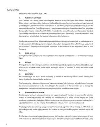 CMC Annual Report 2006-07