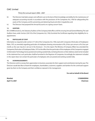 CMC Annual Report 2006-07