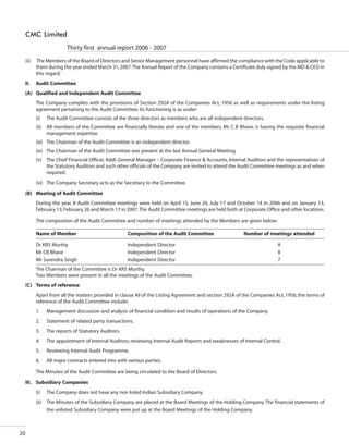 CMC Annual Report 2006-07