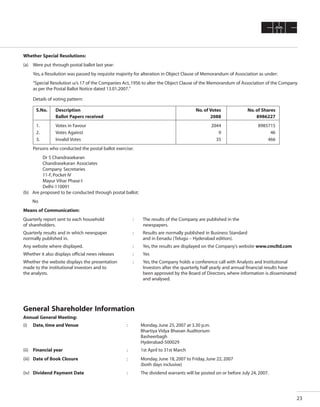 CMC Annual Report 2006-07