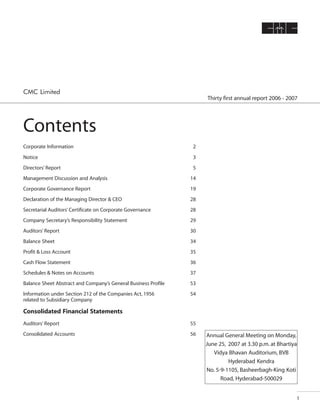 CMC Annual Report 2006-07