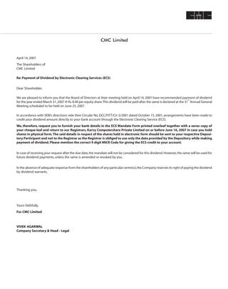 CMC Annual Report 2006-07