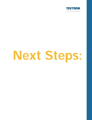 2001 Annual Report




Next Steps:
 