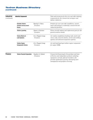 textron  annual report 1998