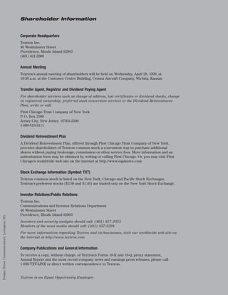 textron  annual report 1998