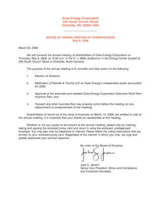 Duke-Energy 2008_Proxy