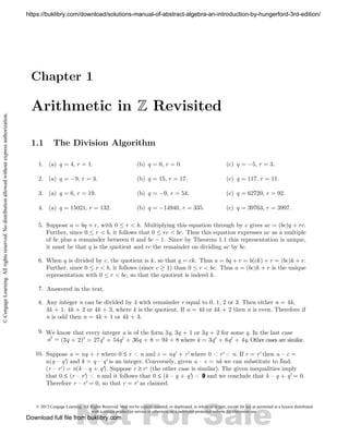 Sample Solutions Manual Of Abstract Algebra An Introduction By Sample Solutions Manual Of Abstract Algebra An Introduction By