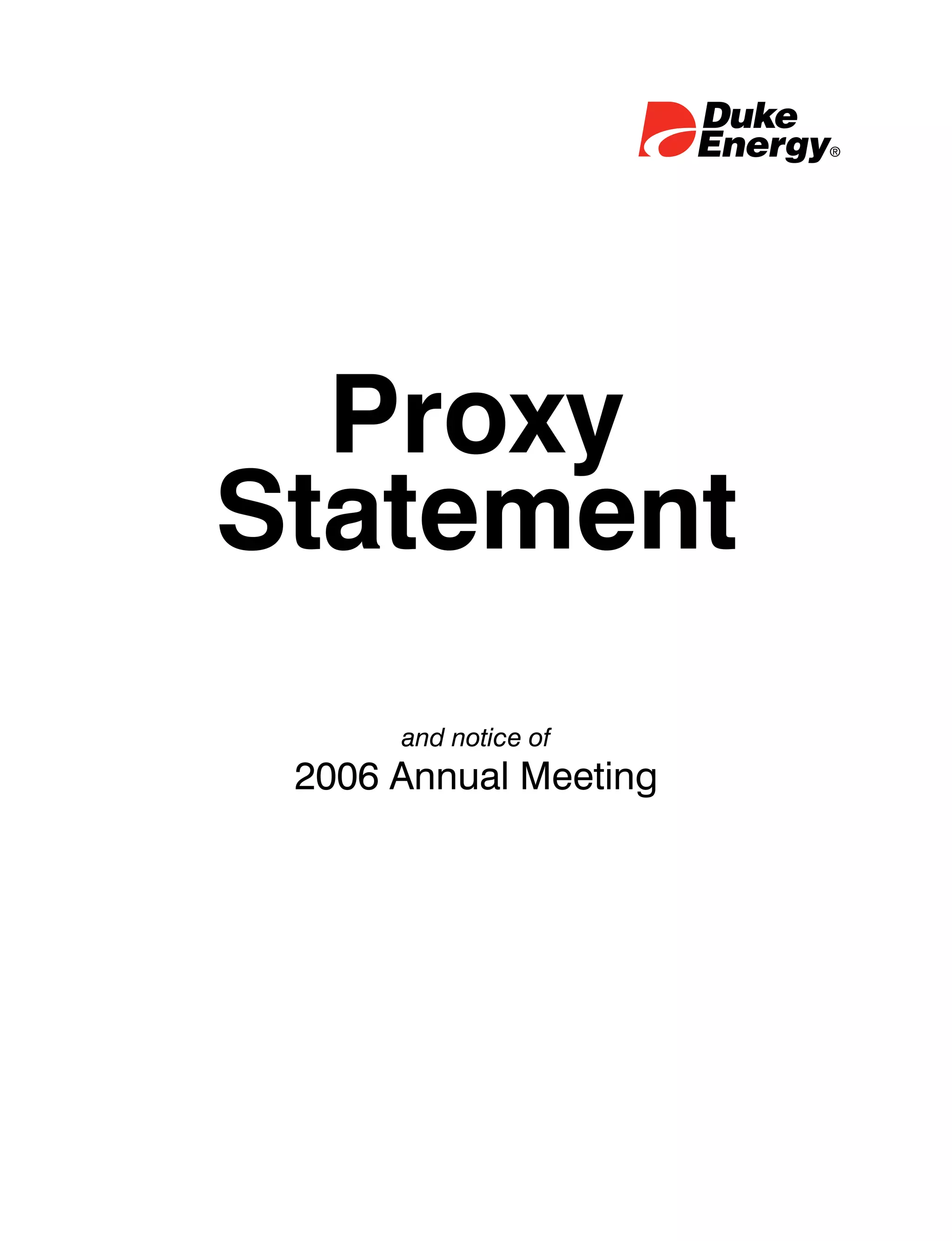 Duke_Energy_2006_Proxy_Statement