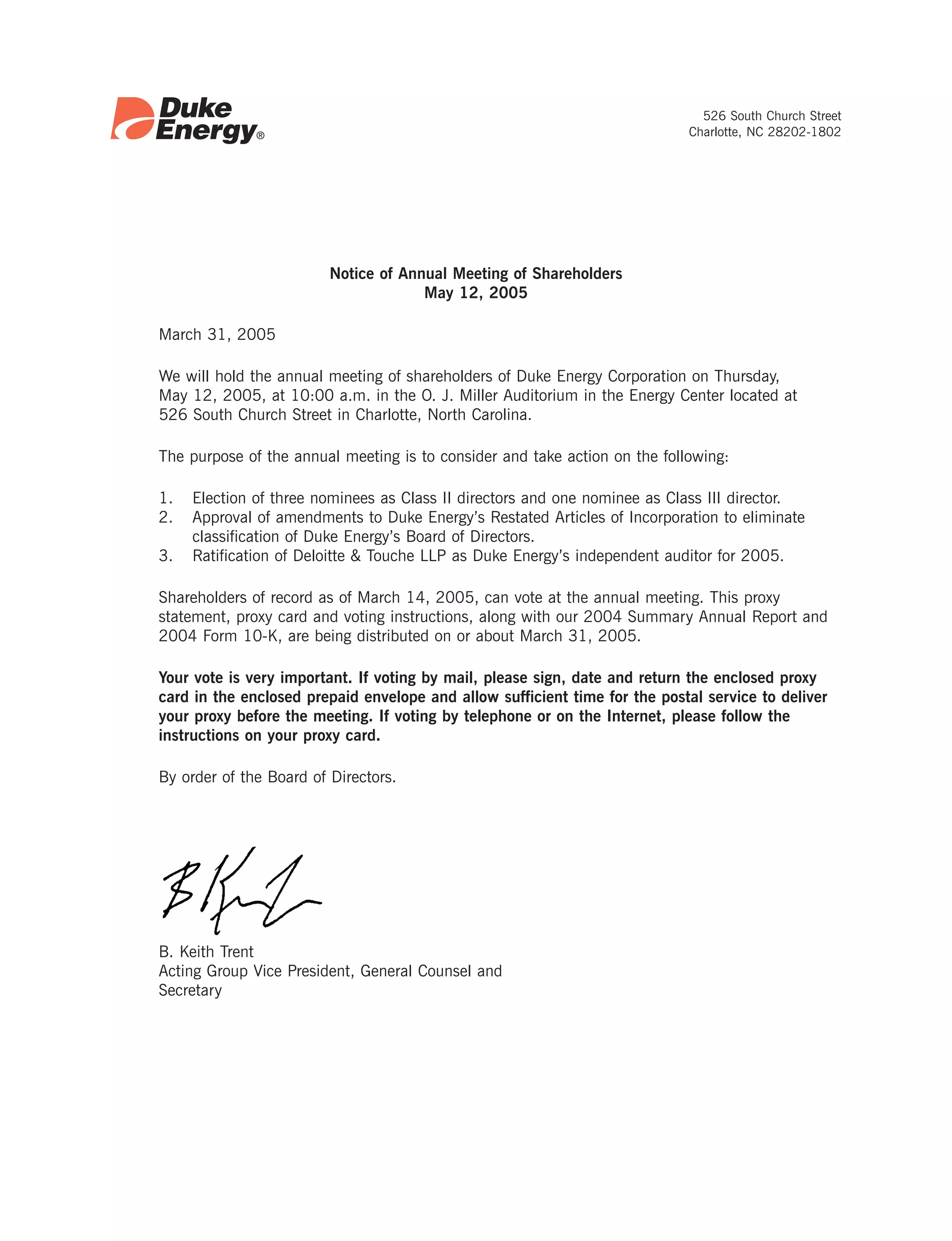 Duke_Energy_2005_Proxy_Statement