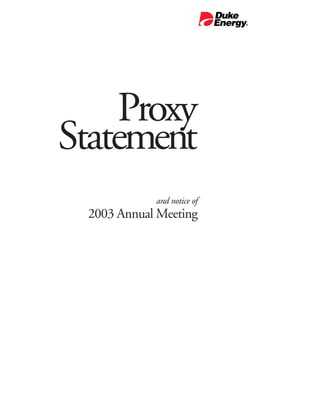 Proxy
Statement
            and notice of
 2003 Annual Meeting
 