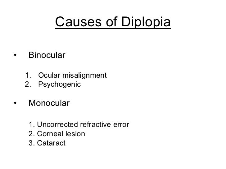 binocular diplopia causes