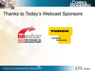 Thanks to Today’s Webcast Sponsors
 