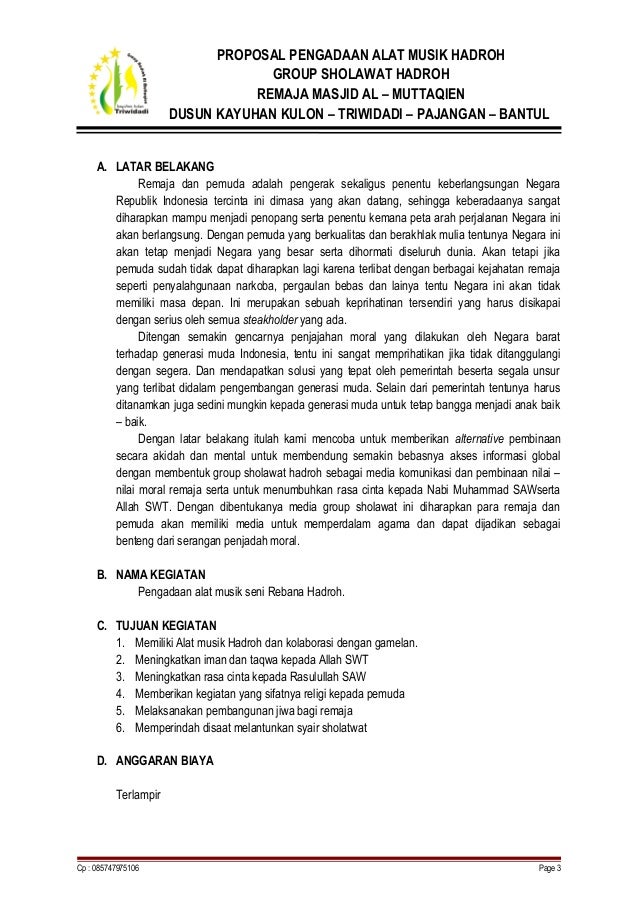 Proposal Pengadaan Alat Musik Gamelan Proposal Pengadaan Alat Musik Gamelan