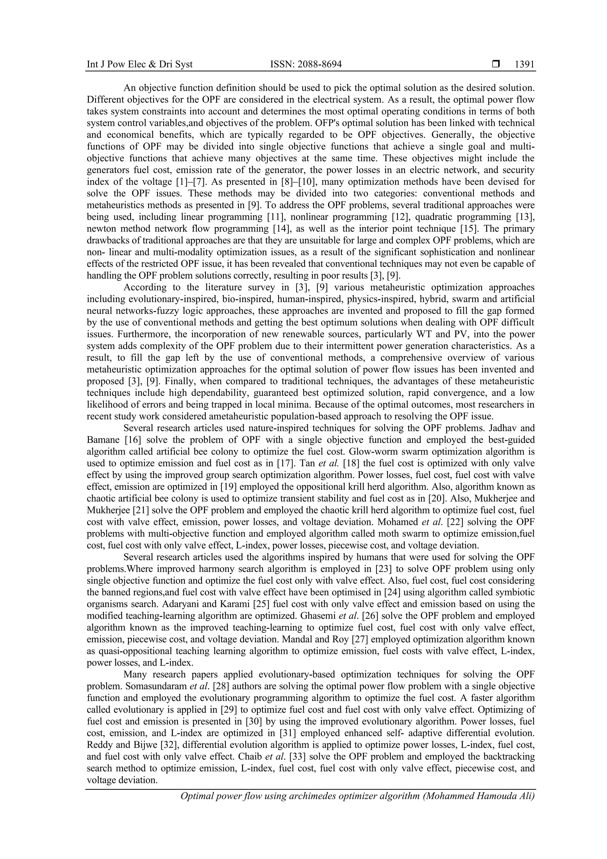 Optimal power flow using archimedes optimizer algorithm | PDF ...