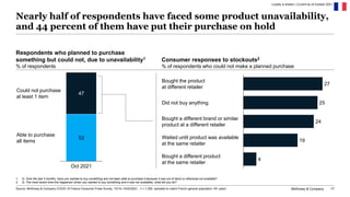 McKinsey & Company 17
Nearly half of respondents have faced some product unavailability,
and 44 percent of them have put t...