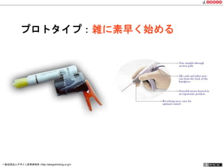 プロトタイプ：雑に素早く始める 
一般社団法人デザイン思考研究所 <http://designthinking.or.jp/> 　　　 
 