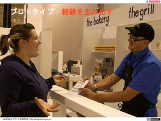 プロトタイプ：経験を生み出す 
一般社団法人デザイン思考研究所 <http://designthinking.or.jp/> 　　　 
 