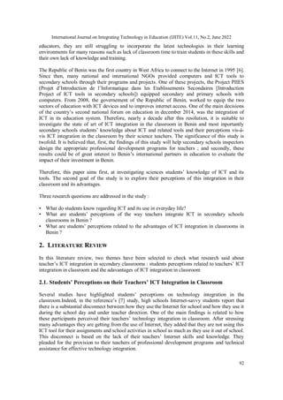 KNOWLEDGE AND PERCEPTIONS OF STUDENTS REGARDING THEIR TEACHERS’ ICT ...