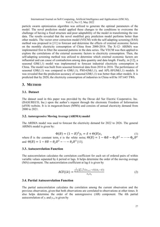 Analysis and Forecasting of Electricity Demand in Davao Del Sur ...
