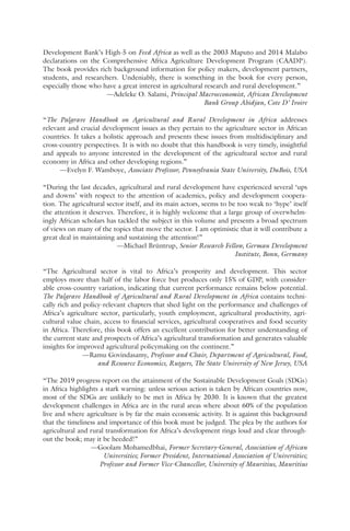 The Palgrave Handbook Of Agricultural And Rural Development In Africa ...