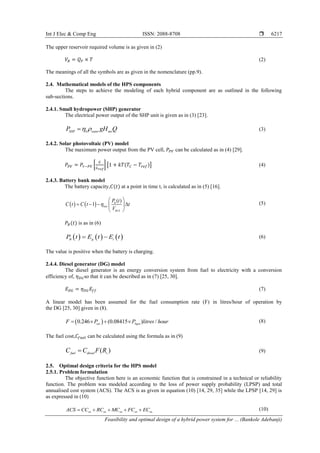 Feasibility and optimal design of a hybrid power system for rural ...