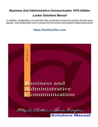 Business and Administrative Communication 10th Edition Locker Solutions ...
