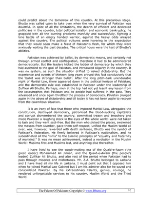 Zulfikar Ali Bhutto The Falcon Of Pakistan Abdul Ghafoor Bhurgri | PDF