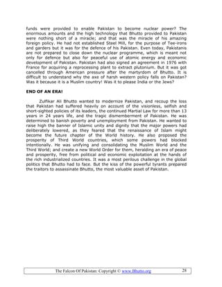 Zulfikar Ali Bhutto The Falcon Of Pakistan Abdul Ghafoor Bhurgri | PDF