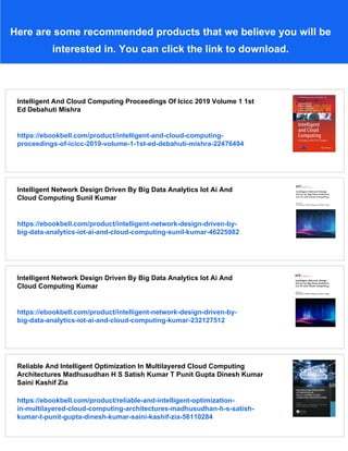 Intelligent And Cloud Computing Proceedings Of Icicc 2019 Volume 2 1st ...
