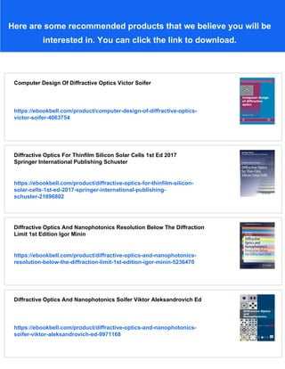 Diffractive Optics Design Fabrication And Test Tutorial Texts In ...