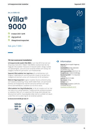 Inodoro Compostaje Separett Villa 9010 - 12V/230V, Sin Agua, Ventilación Forzada, Fácil Instalación