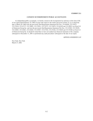 omnicom group annual reports 2001