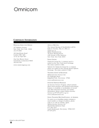 omnicom group annual reports 2001