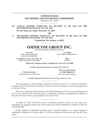 omnicom group annual reports 2001